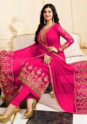 Pink Embroidery Georgette Salwar Kameez