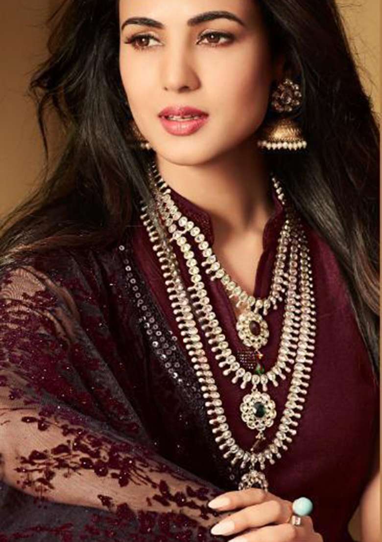 Peach Embroidered Georgette Anarkali Set - Indya