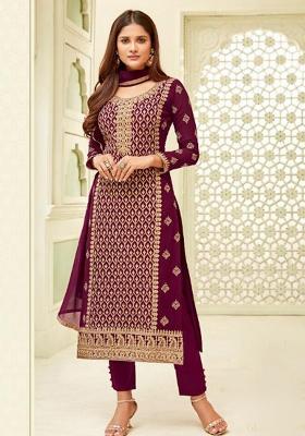 Teal Green Embroidery Georgette Salwar Kameez