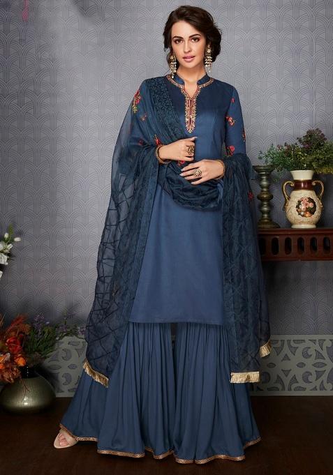 Green Embroidery Georgette Salwar Kameez