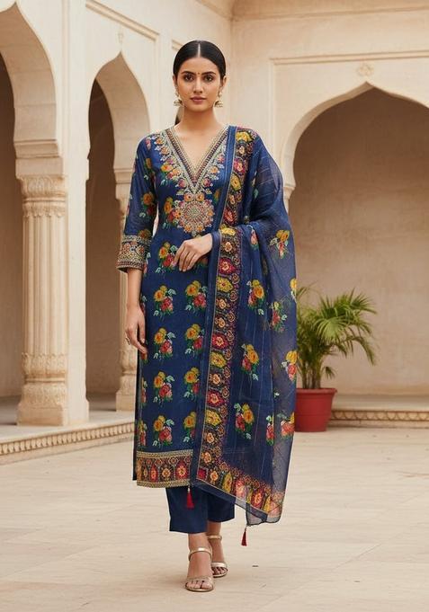 Blue Embroidery Modal Salwar Kameez