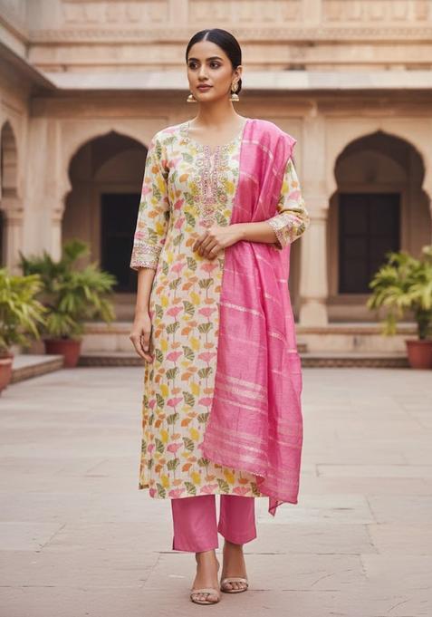 Multicolor Embroidery Poly Blended Salwar Kameez