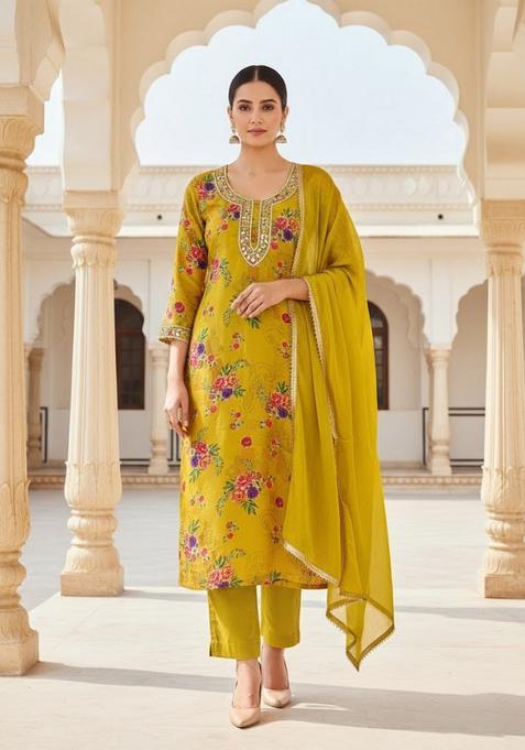Light Green Embroidery Silk Salwar Kameez