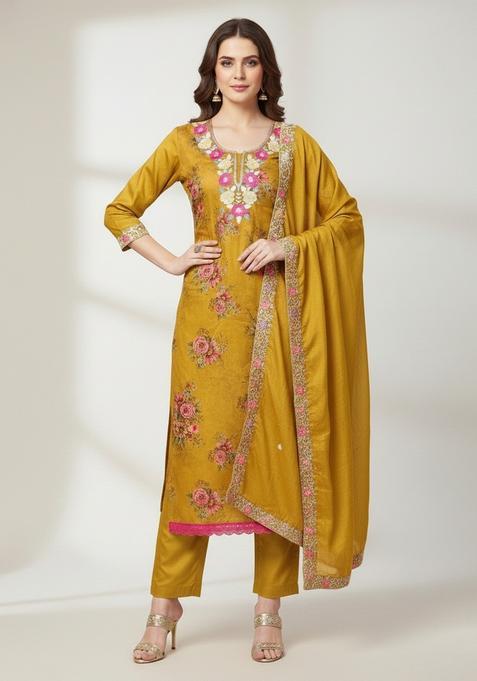 Light Green Embroidery Silk Salwar Kameez