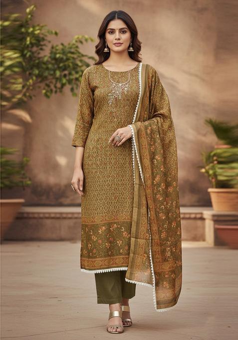 Multicolor Embroidery Silk Salwar Kameez