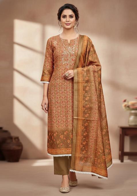 Multicolor Embroidery Silk Salwar Kameez