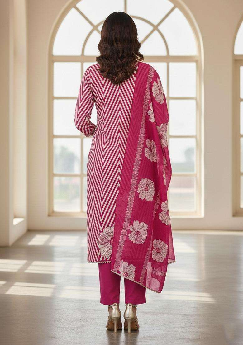 Multicolor Embroidery Silk Salwar Kameez - Indya