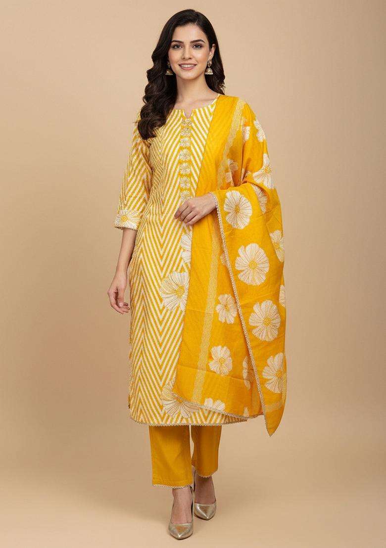 Multicolor Embroidery Silk Salwar Kameez - Indya