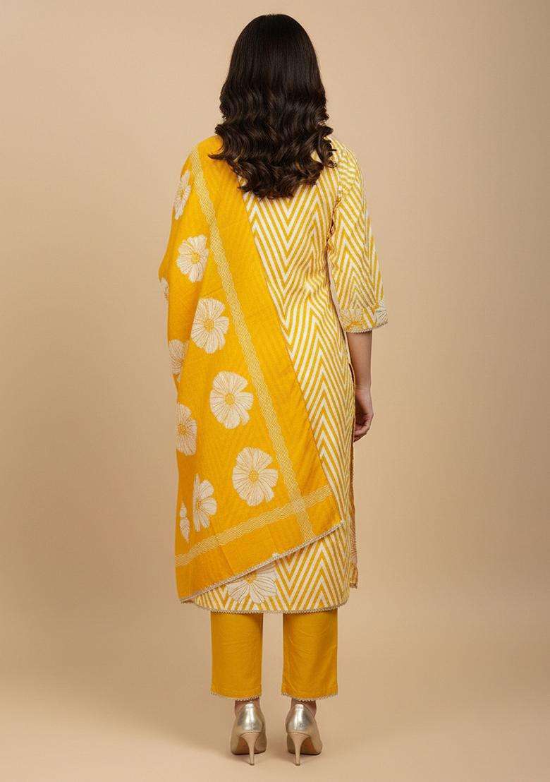 Multicolor Embroidery Silk Salwar Kameez - Indya