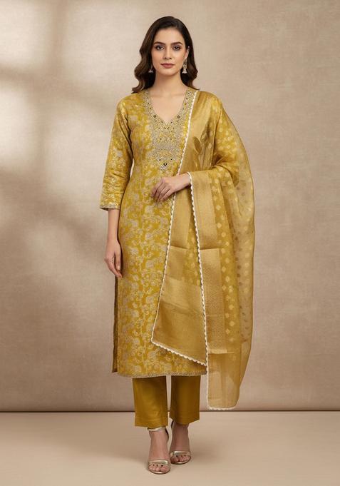 Light Green Embroidery Silk Salwar Kameez