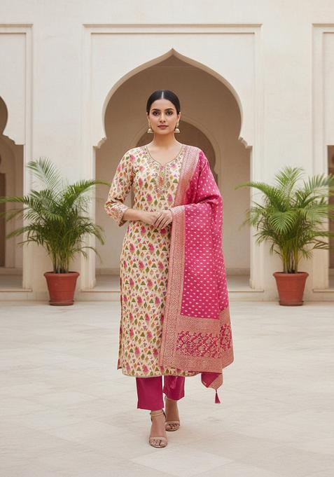 Multicolor Embroidery Cotton Salwar Kameez