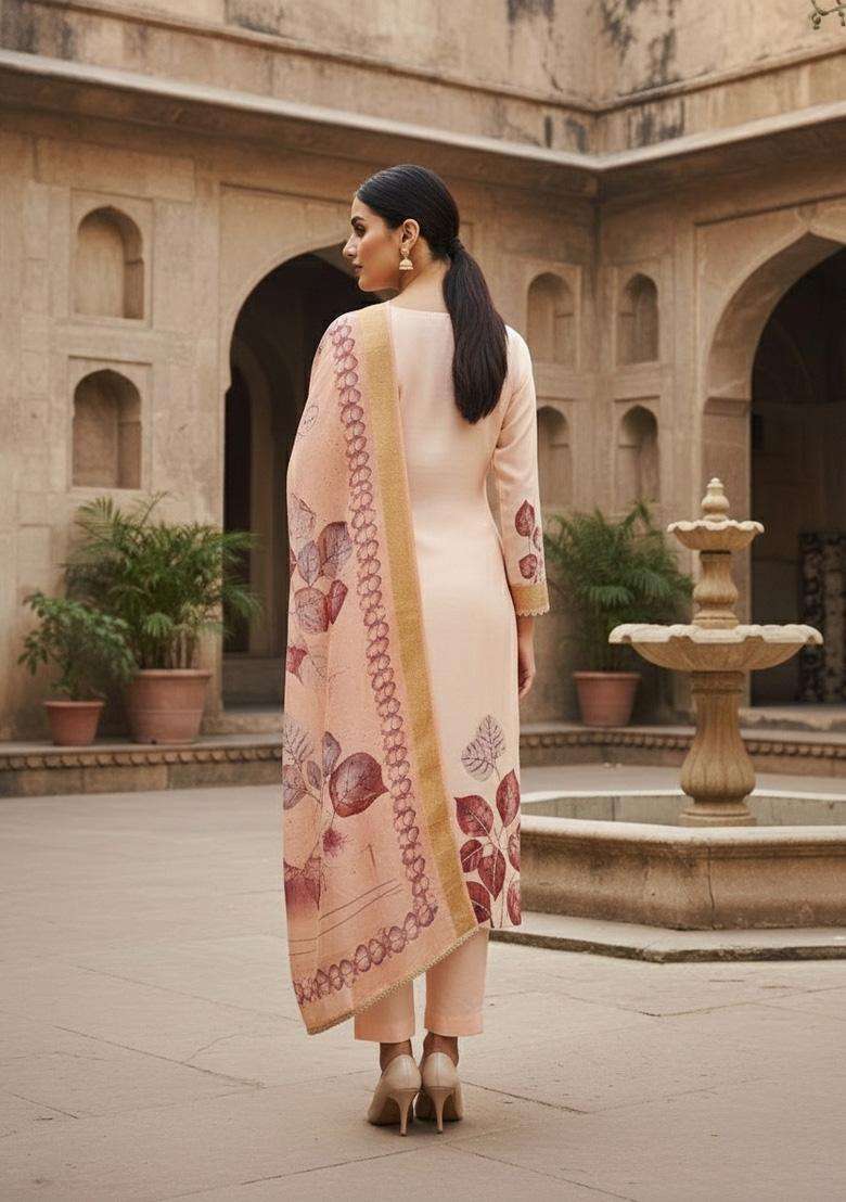 Multicolor Embroidery Cotton Salwar Kameez - Indya