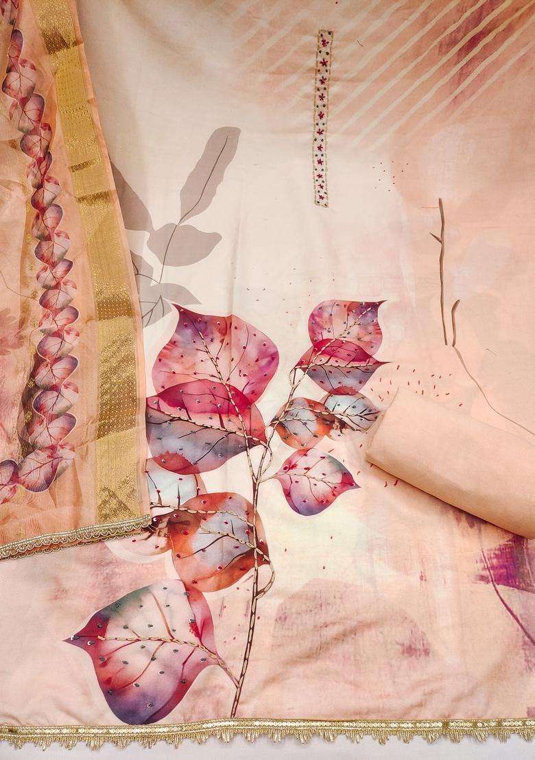 Multicolor Embroidery Cotton Salwar Kameez - Indya