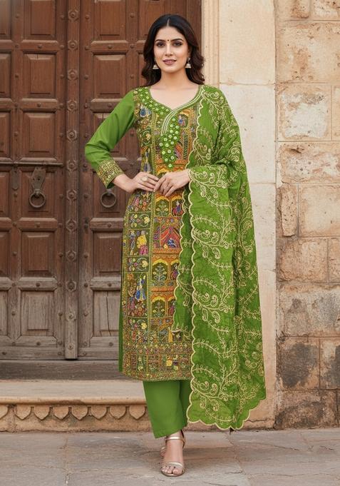 Multicolor Embroidery Viscose Salwar Kameez