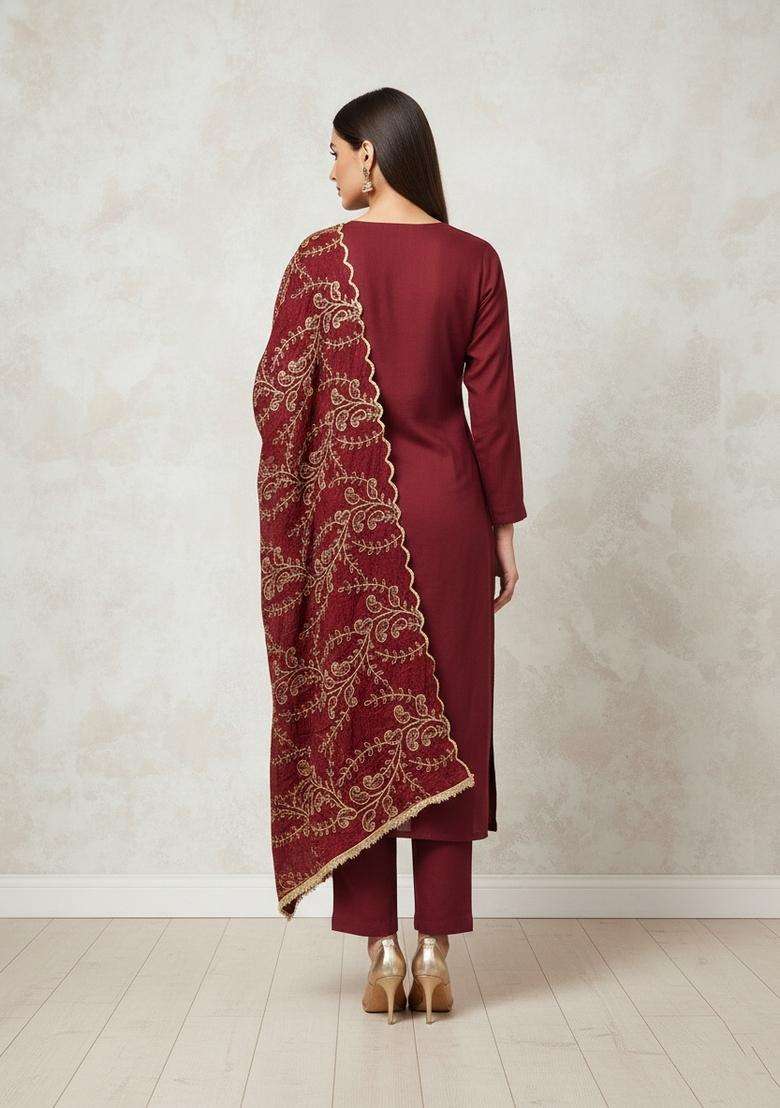 Multicolor Embroidery Viscose Salwar Kameez - Indya