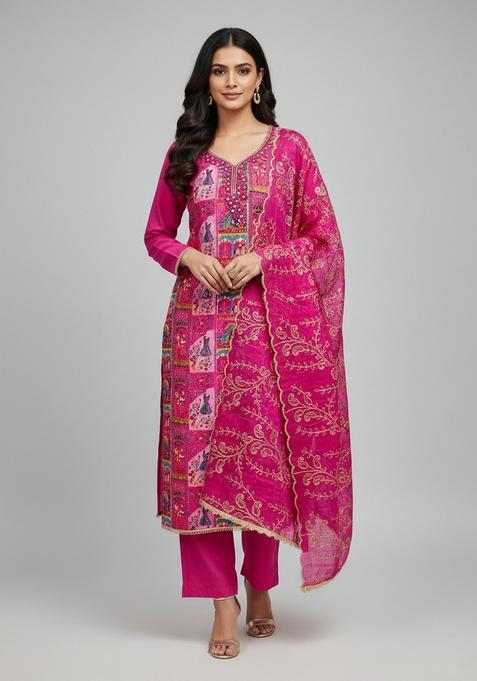 Multicolor Embroidery Viscose Salwar Kameez