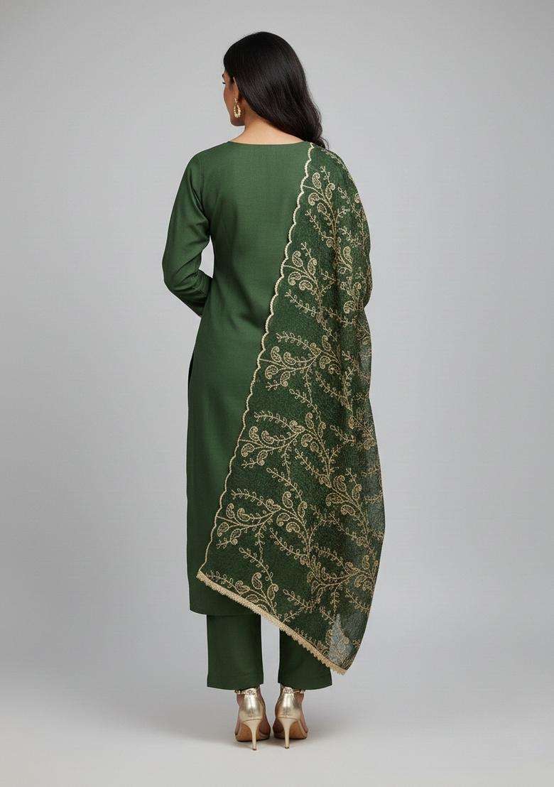 Multicolor Embroidery Viscose Salwar Kameez - Indya