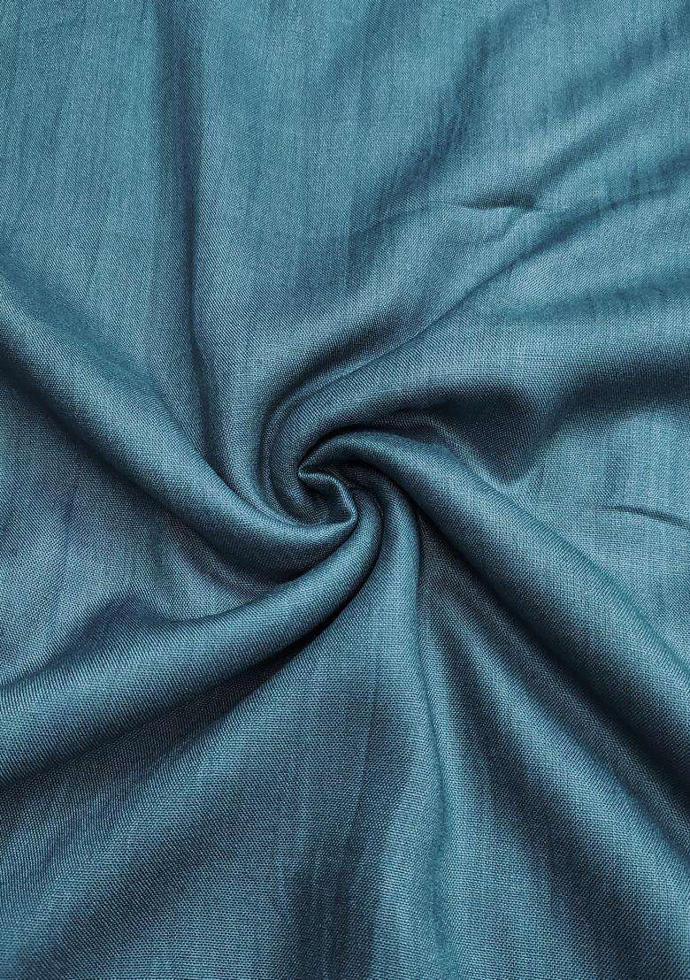 Steel Blue Embroidery Silk Salwar Kameez - Indya