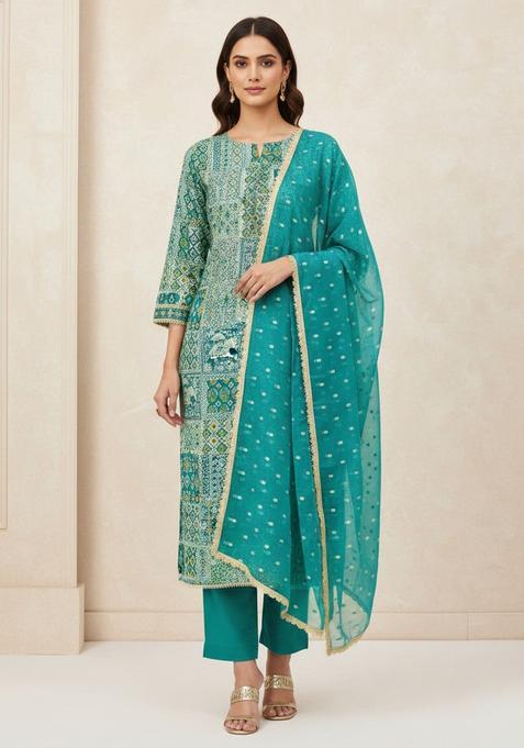 Multicolor Embroidery Silk Salwar Kameez