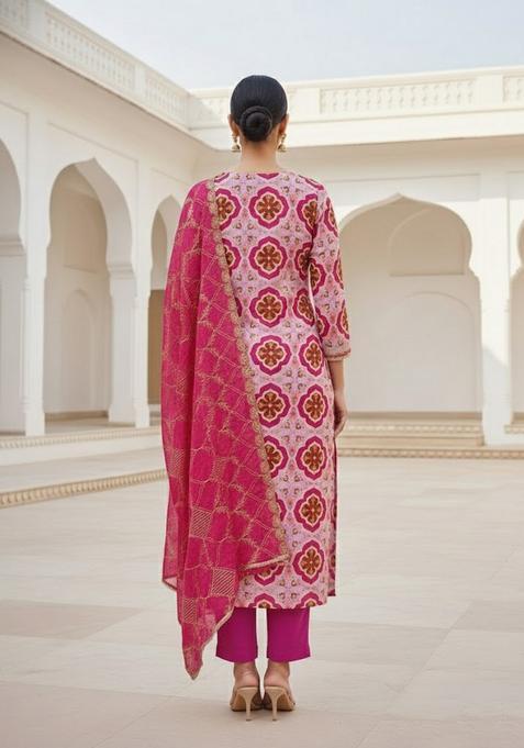 Multicolor Embroidery Silk Salwar Kameez