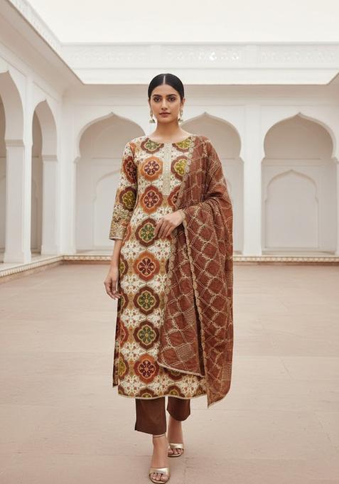 Multicolor Embroidery Silk Salwar Kameez