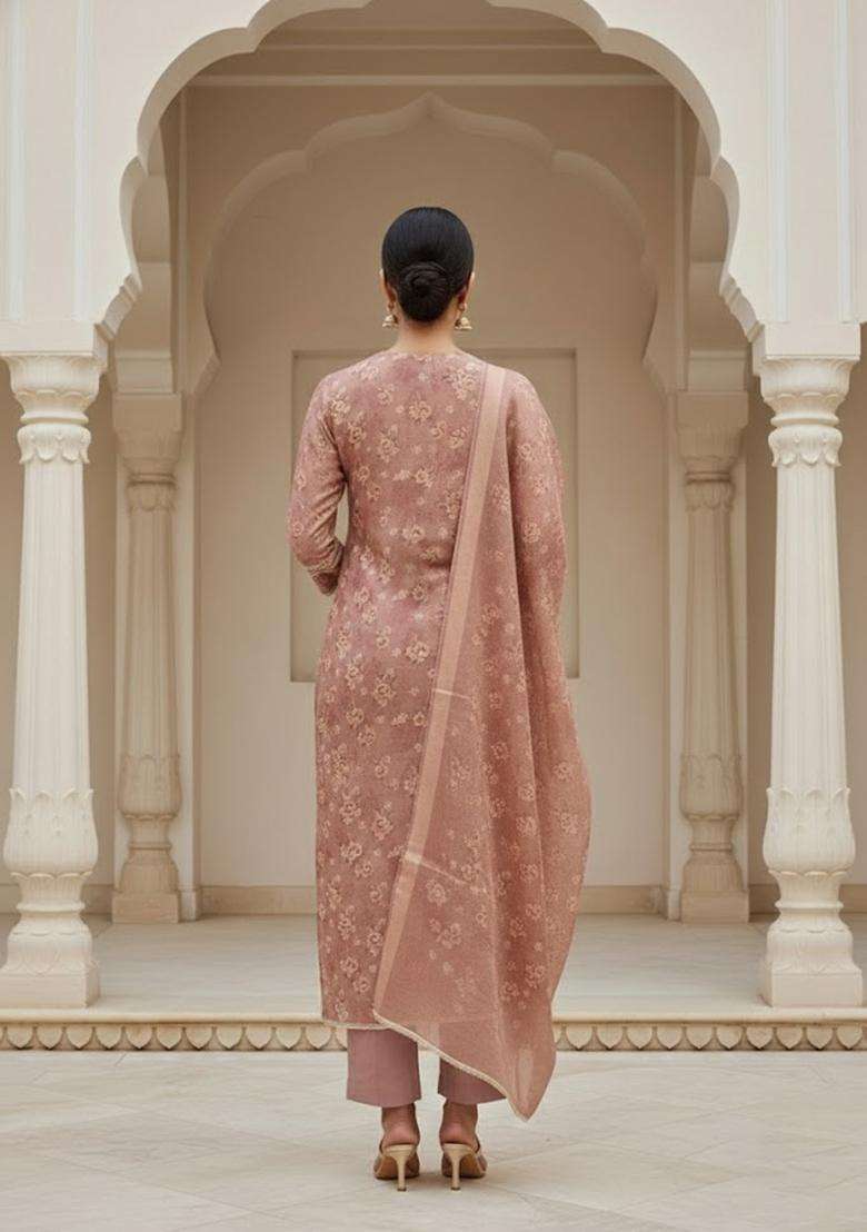 Lavender Embroidery Viscose Salwar Kameez - Indya