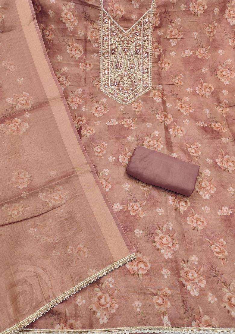 Lavender Embroidery Viscose Salwar Kameez - Indya
