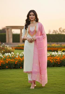 Pink Embroidery Modal Salwar Kameez