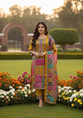 Multicolor Embroidery Modal Salwar Kameez