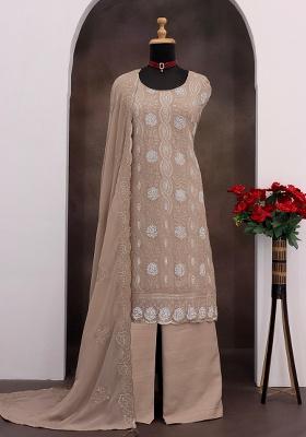 Chiku Sequence And Thread Work Georgette Kurta Set