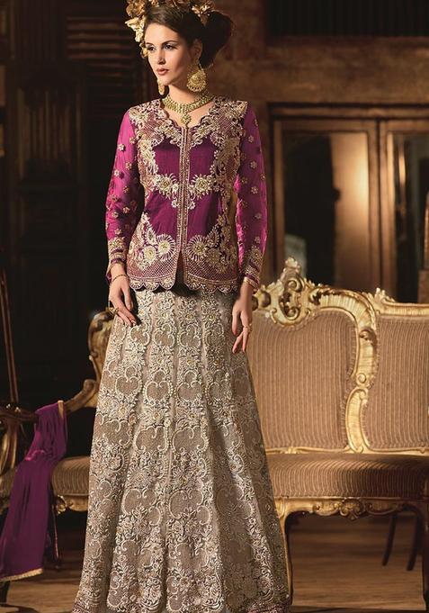 Pink Embroidery Silk Kurta Set