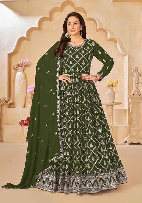 Mahendi Embroidery Georgette Kurta Set