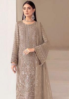 Chiku Embroidery Georgette Kurta Set