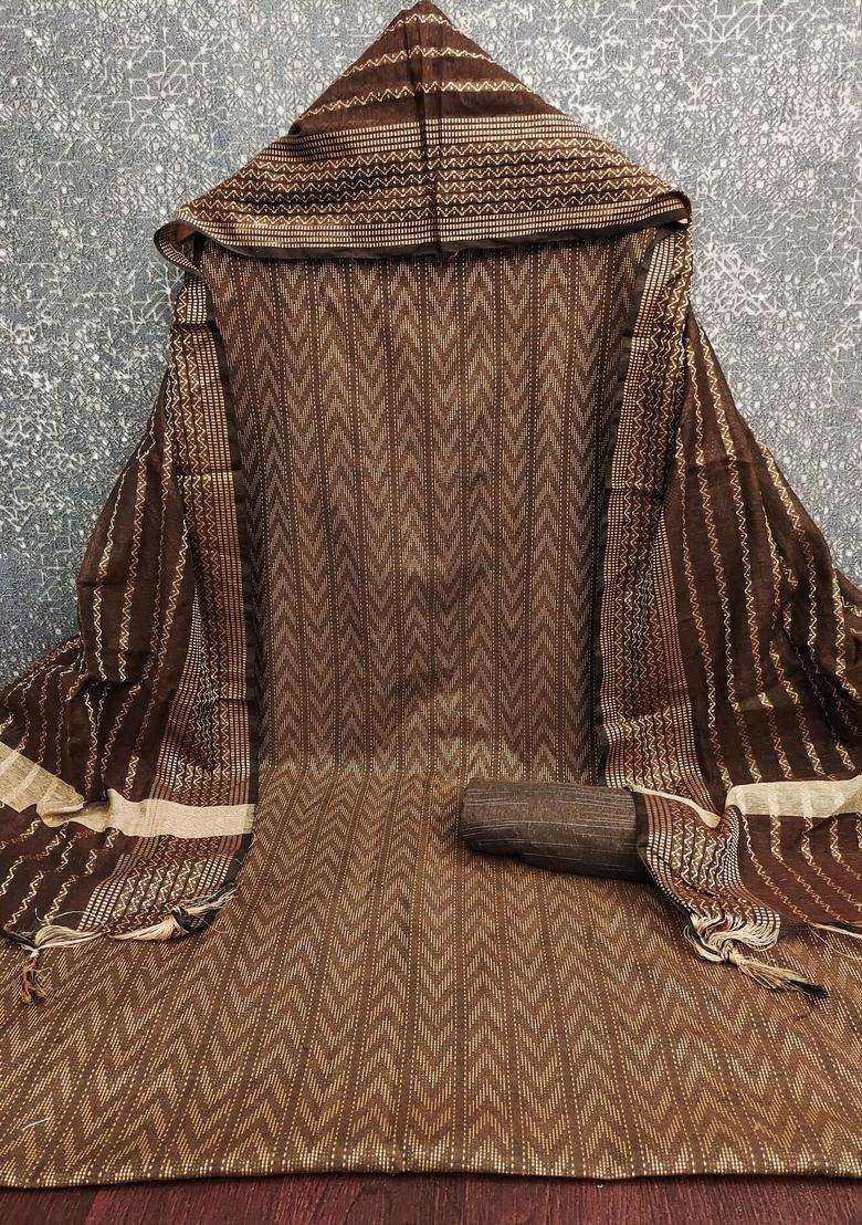 Beige Embroidery Cotton Kurta Set - Indya