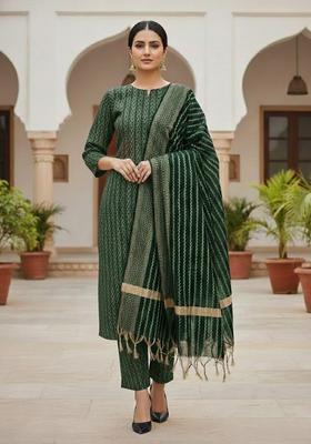 Multicolor Embroidery Cotton Kurta Set