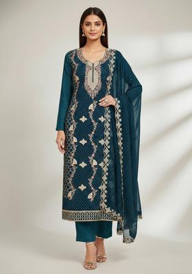 Multicolor Embroidery Georgette Kurta Set