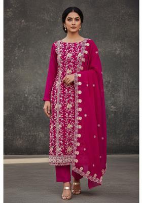 Pink Embroidery Georgette Kurta Set