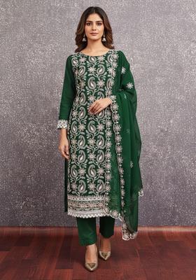 Multicolor Embroidery Georgette Kurta Set