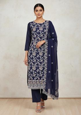 Multicolor Embroidery Georgette Kurta Set