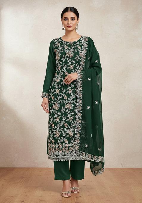 Multicolor Embroidery Georgette Kurta Set