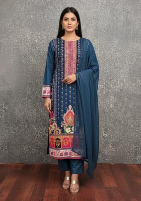 Multicolor Embroidery Rayon Kurta Set