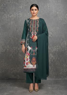 Multicolor Embroidery Rayon Kurta Set