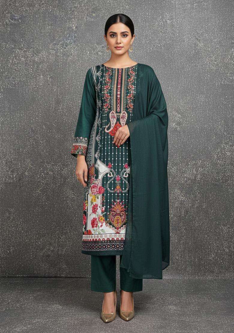 Multicolor Embroidery Rayon Kurta Set - Indya