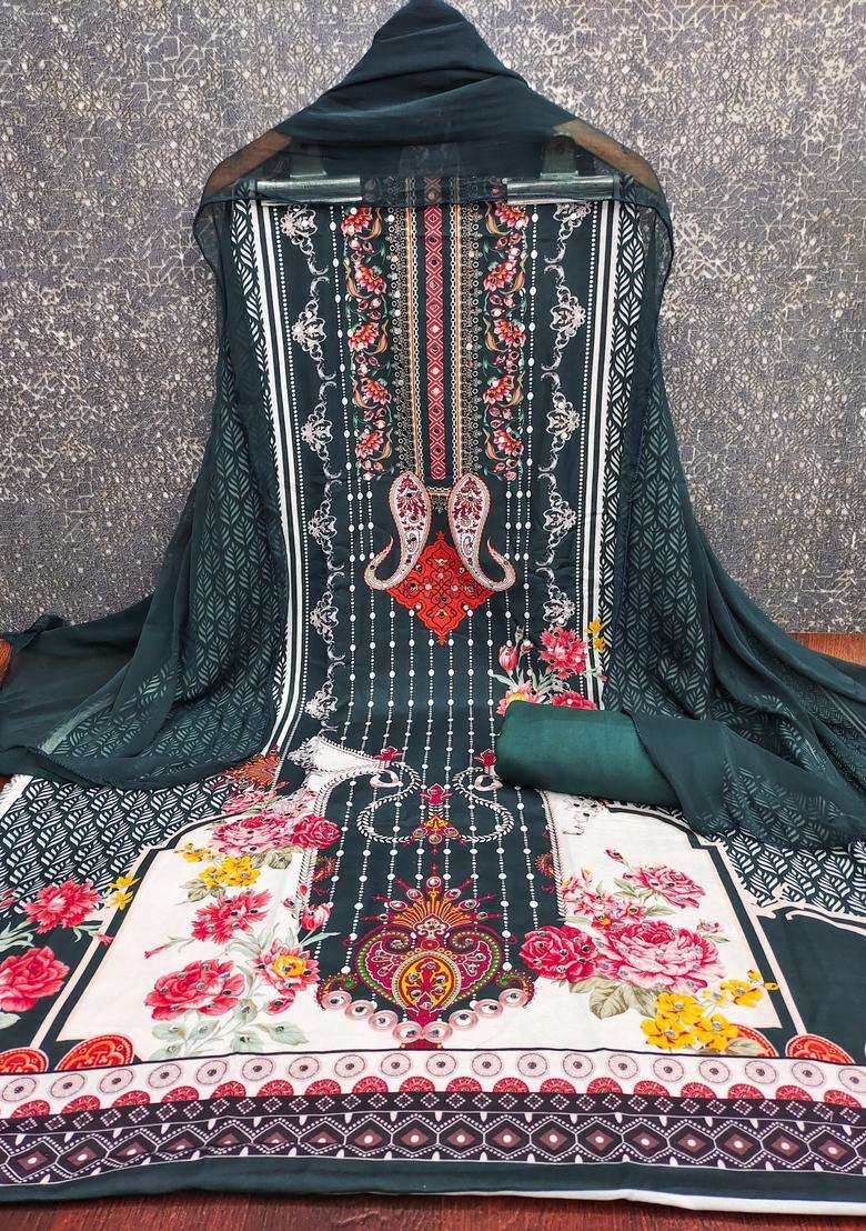 Multicolor Embroidery Rayon Kurta Set - Indya
