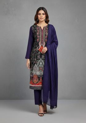 Multicolor Embroidery Rayon Kurta Set