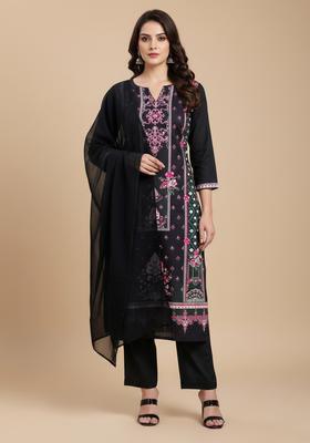Multicolor Embroidery Rayon Kurta Set