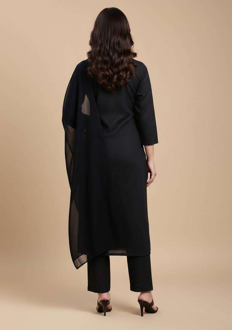 Multicolor Embroidery Rayon Kurta Set - Indya