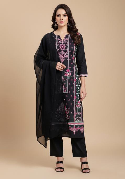 Multicolor Embroidery Rayon Kurta Set