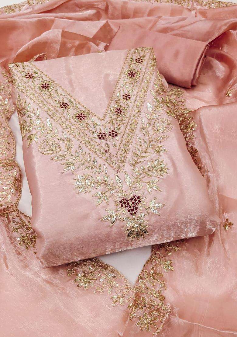 Cream Embroidery Cotton Kurta Set - Indya