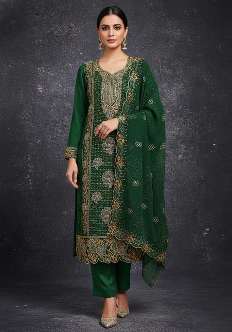 Multicolor Embroidery Georgette Kurta Set
